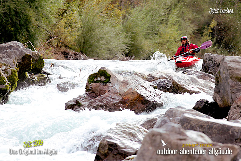 Wildwasser Kajak Touren im Allgäu